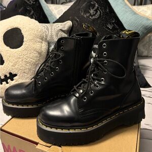 Dr. Martens Black Leather Platform Boots